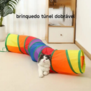 Túnel Colorido Gato Interativo Cachorro Labirinto Dobrável Pet Playground Toca Brinquedos Gatos