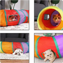 Túnel Colorido Gato Interativo Cachorro Labirinto Dobrável Pet Playground Toca Brinquedos Gatos