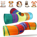 Túnel Colorido Gato Interativo Cachorro Labirinto Dobrável Pet Playground Toca Brinquedos Gatos