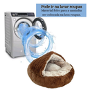 CAMINHA PET NUVEM COBERTA DONUT FECHADA CAMA COM COBERTURA PELUCIA IGLU PLUSH CASINHA M 50 OU G 60