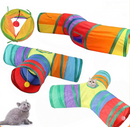 Túnel Colorido Gato Interativo Cachorro Labirinto Dobrável Pet Playground Toca Brinquedos Gatos