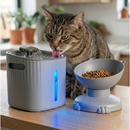 KIT HIDRATAÇÃO PLUS LUME – Fonte Silenciosa com Filtro e Comedouro Acoplado para Gatos – Funcionamento Silencioso e USB