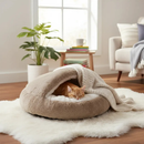 CAMINHA PET NUVEM COBERTA DONUT FECHADA CAMA COM COBERTURA PELUCIA IGLU PLUSH CASINHA M 50 OU G 60