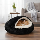 CAMINHA PET NUVEM COBERTA DONUT FECHADA CAMA COM COBERTURA PELUCIA IGLU PLUSH CASINHA M 50 OU G 60