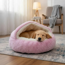 CAMINHA PET NUVEM COBERTA DONUT FECHADA CAMA COM COBERTURA PELUCIA IGLU PLUSH CASINHA M 50 OU G 60