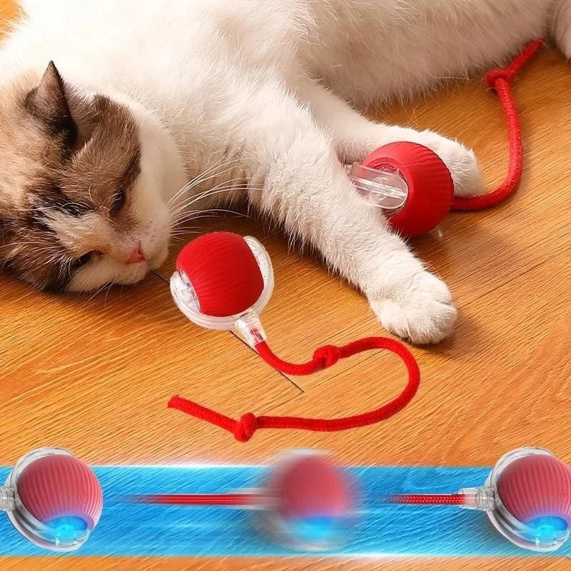 Brinquedo Inteligente Recarregável para Gatos com Bola Automática e Rabo Falso Elétrico